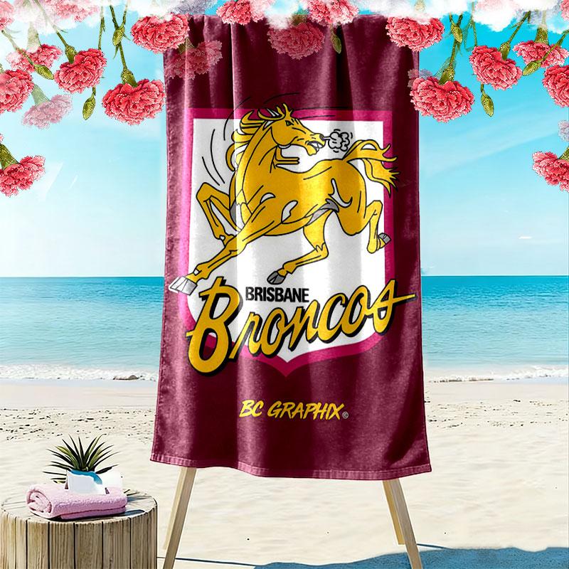 Brisbane Bold Print Beach Towel, Large Soft Quick Dry Towel for Beach Camping Swimming