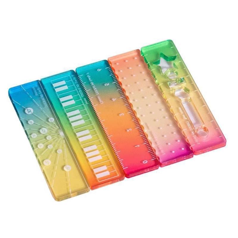 

Candy Colored Small Rulers Office School Straight Pocket Ruler Measuring Tool Student Stationery Supply 1