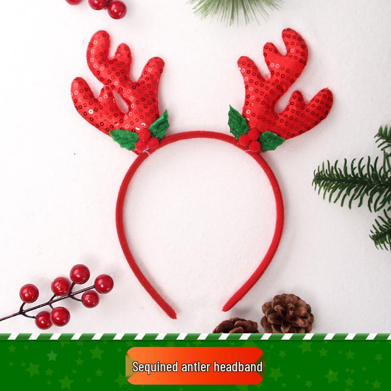 Christmas Deer Antler & Snowman Headband - Festive Party Headdress Gift