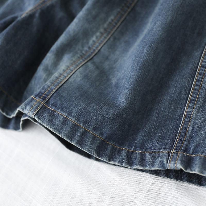 Women's Plus Size Denim Wide-leg Shorts Summer Loose and Thin Personality Big Pocket Fashion All-match Culottes