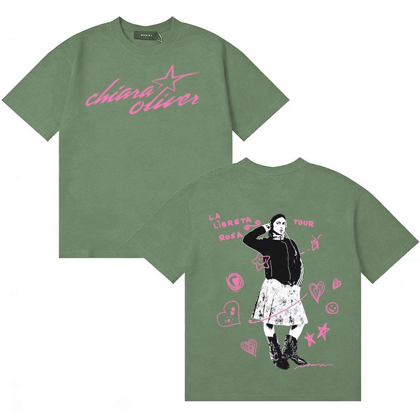 

Singer Chiara Oliver Harajuku Graphics T Shirts Unisexs Womens Tshirt Hip Hop Casual High Quality Cotton Oversized T Shirts Unisex 4XL