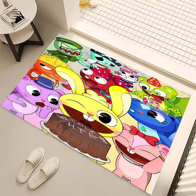 1pc Happy Tree Friends5 Print Area Rug - Soft, Washable Non-Slip Indoor Mat, Living Room, Home Office Decorative Rug,Office Decorative