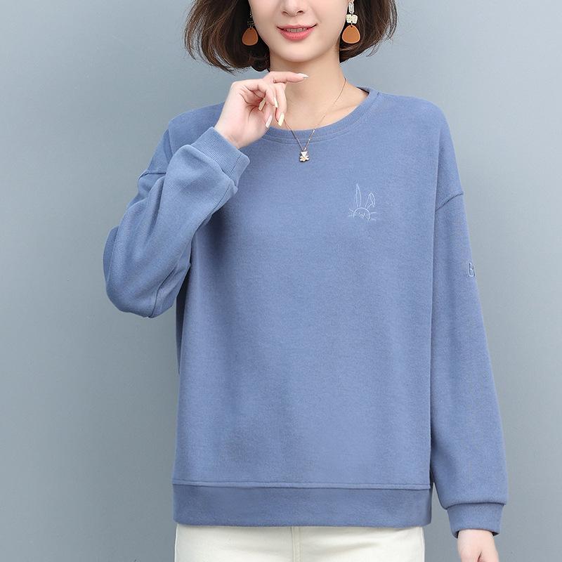 Women's 2024 Chic Korean-Style Loose Sweatshirt - Petite Spring/Autumn Trend