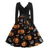 Women's Halloween Printed Long Maxi Dress for Costume Party