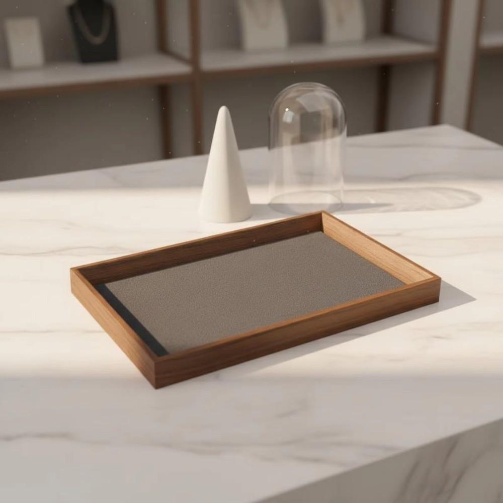 Minimalist Design Jewelry Tray Wooden Wood Grain Platter Elegant Display Tray For Dressing Table