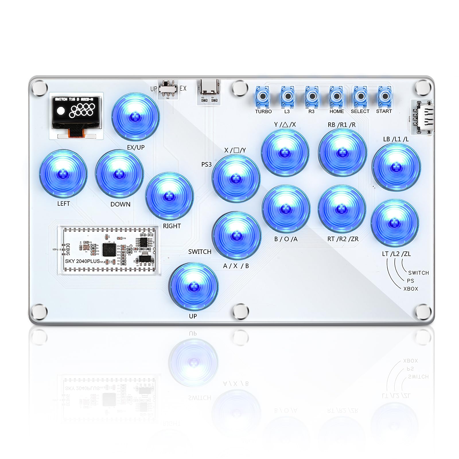 

ITEFDTUTNE Leverless Akekon Ultra Thin 2024 Released Upgraded Arcade Controller Compatible with Switch Steam 13 Buttons RGB LED Light Hot Swap Rapid