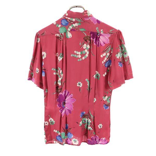 RALPH LAUREN Floral Short sleeve Open collar shirt 4 Pink Open collar Women Used