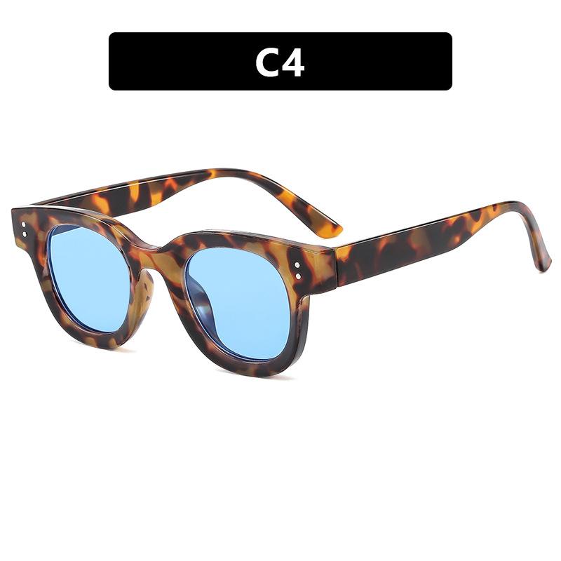 New Retro Round Sunglasses Women Yellow Fashion Rivets Decoration Shades Uv400 Men Punk Sun Glasses