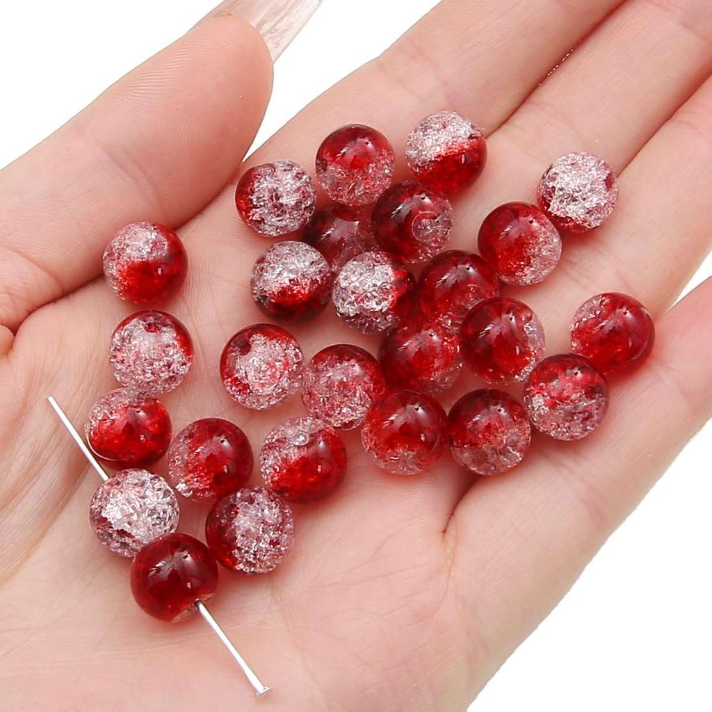 8-14mm Whtie and Random Mixed Crackle Acrylic Beads Spacer Ball Beads for DIY Bracelet Fashion