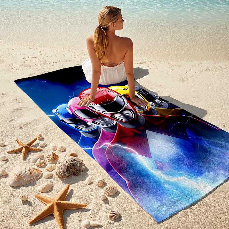 1pc Mighty Morphin Power Rangers2 Beach Towel, Comfortable and Thick, and Swimming/Bath/Picnic/Camping Towel, Suitable for Seaside Beaches