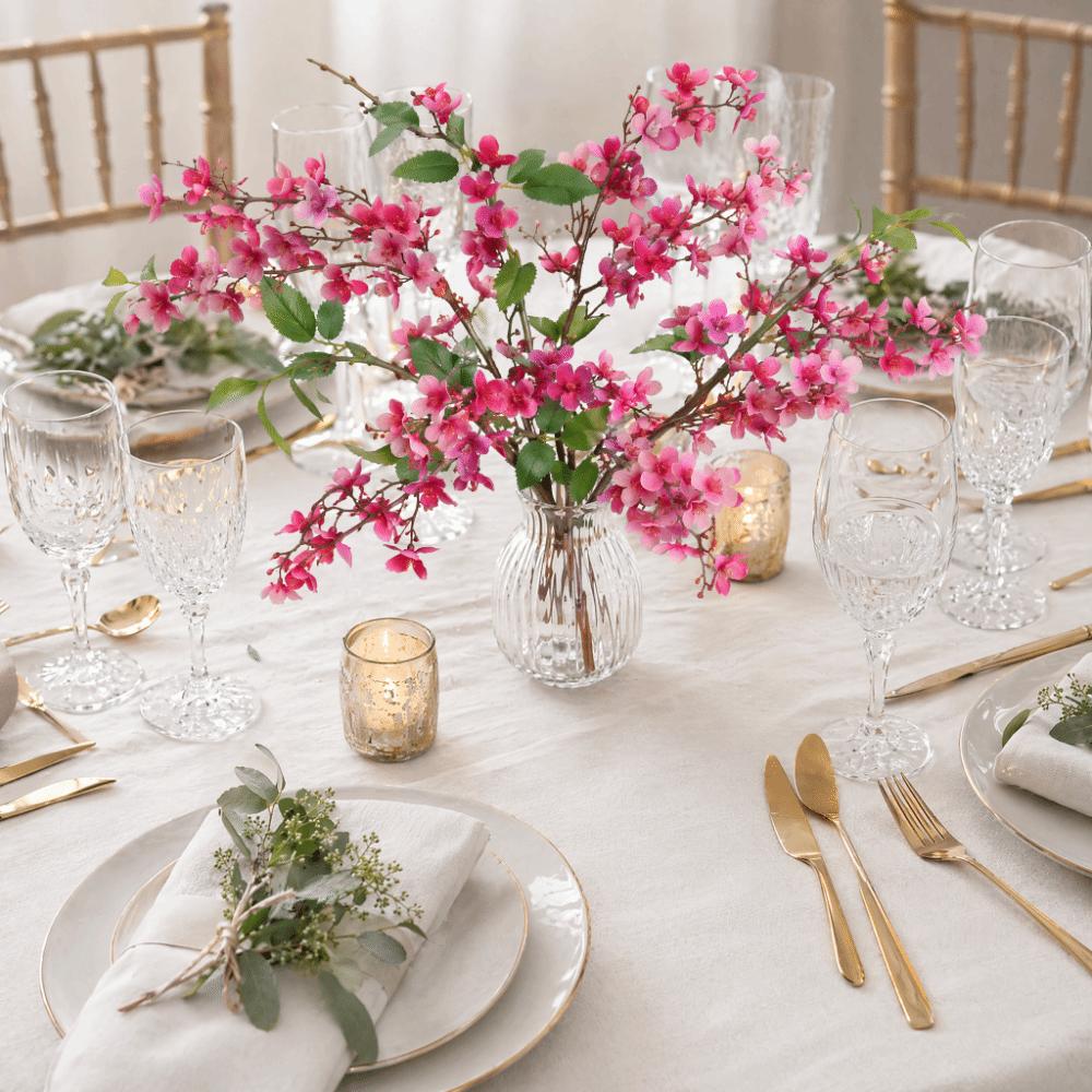Peach Blossom Artificial Flower Branch Wedding Photo Props  Wedding Floral Arrangement