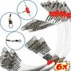 6pcs Stainless Steel Fishing Leader Rigs Fishing Wire Fishing Rigs with Snap  Perch