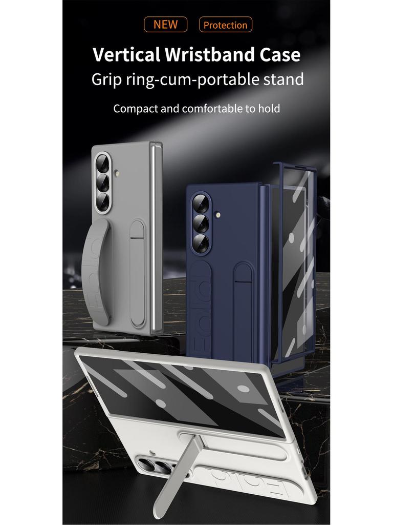 Samsung Z Fold 7 Case: FOLD6 Stand, Wristband, Anti-Drop Film, Integrated Protection