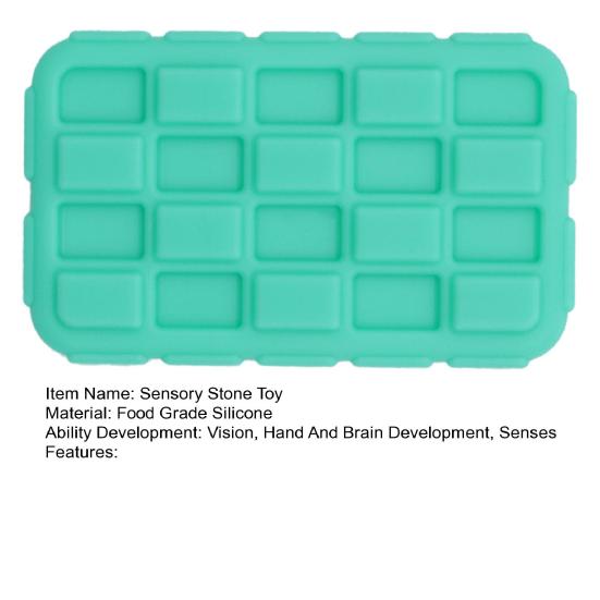 Silicone Sensory Stone Fidget Toy Portable Travel Anxiety Stress Relief Square Rectangle Triangle Round Star Textured Worry Stone Toy