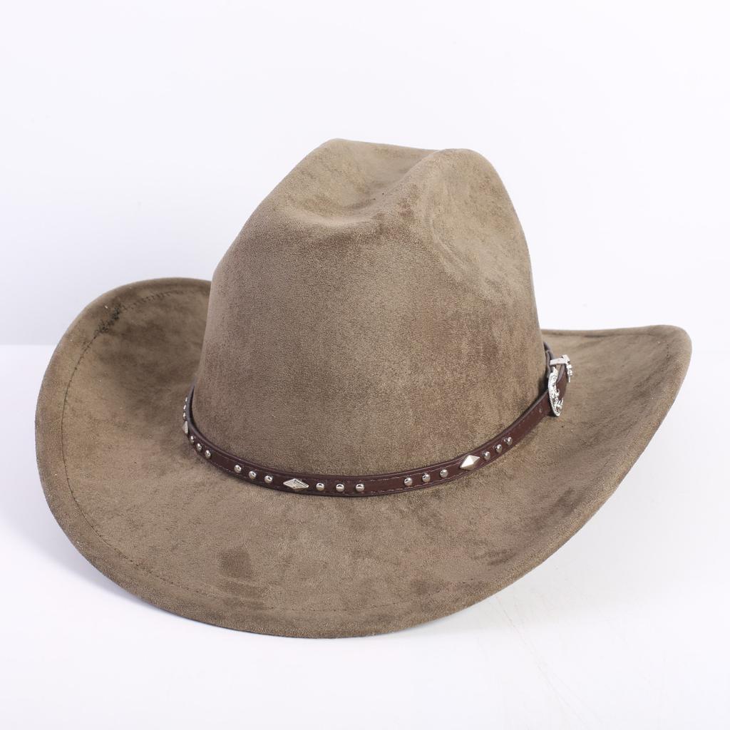 Neue Farbe Western Cowboyhut Herren und Damen Pendler Vielseitig Einfacher Stil Breiter Rand Zylinder Sonnenhut