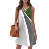 Women Summer Dresses V-Neck Print Sleeveless Sundress Casual Dress