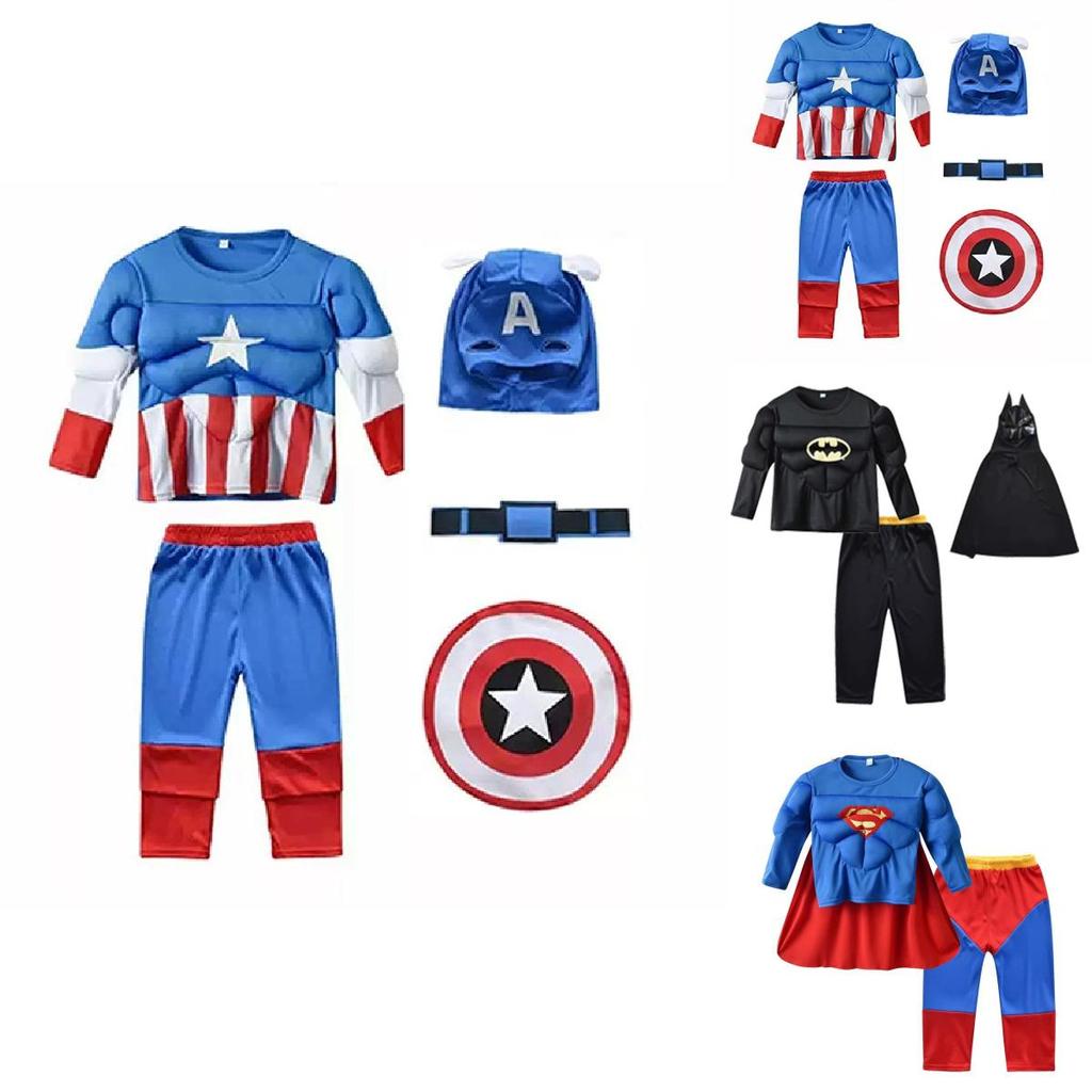 Set Costume Cosplay Bambini Spider Man Captain America Hulk Batman Superman Con Poliestere E Spandex Per Halloween E Spettacoli Teatrali