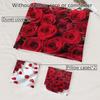 3Pcs Romantic Red Roses Heart Bedding Duvet Cover Set Valentine'S Day Bedding Quilt Set Floral Themed Bed Quilt Set Love