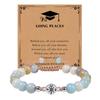 Creative Natural Stone Compass Bracelet Tiger Eye Stone Black Magnet Bead Bracelet Weaving Graduation Season Gift