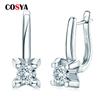 COSYA 925 sterlingo sidabro papuošalai 0,5 ct 5 mm D VVS1 prabangus modernus deimantas su GRA moissanite, moteriški nuleidžiami auskarai, vestuvių vakarėlis