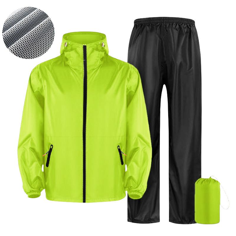 Lightweight Reflective Waterproof Raincoat Set for Riders