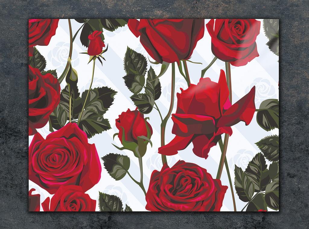 TABLA DE CORTAR DE CRISTAL 40x30 ROSAS