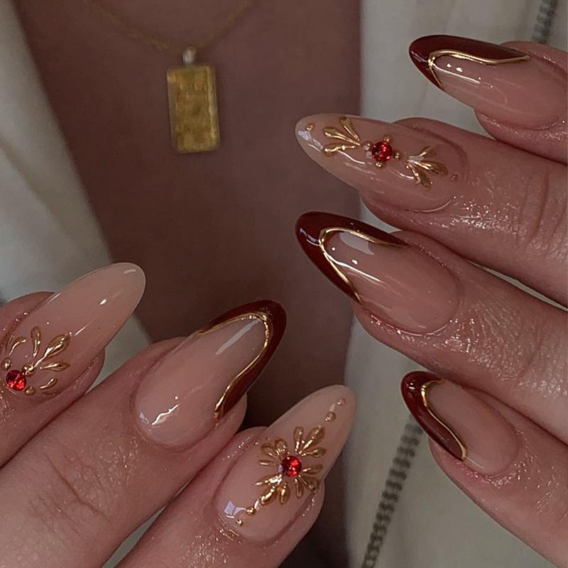 

Handmade 3D Irregular French Broken Diamond Wearable Nail Art Pieces