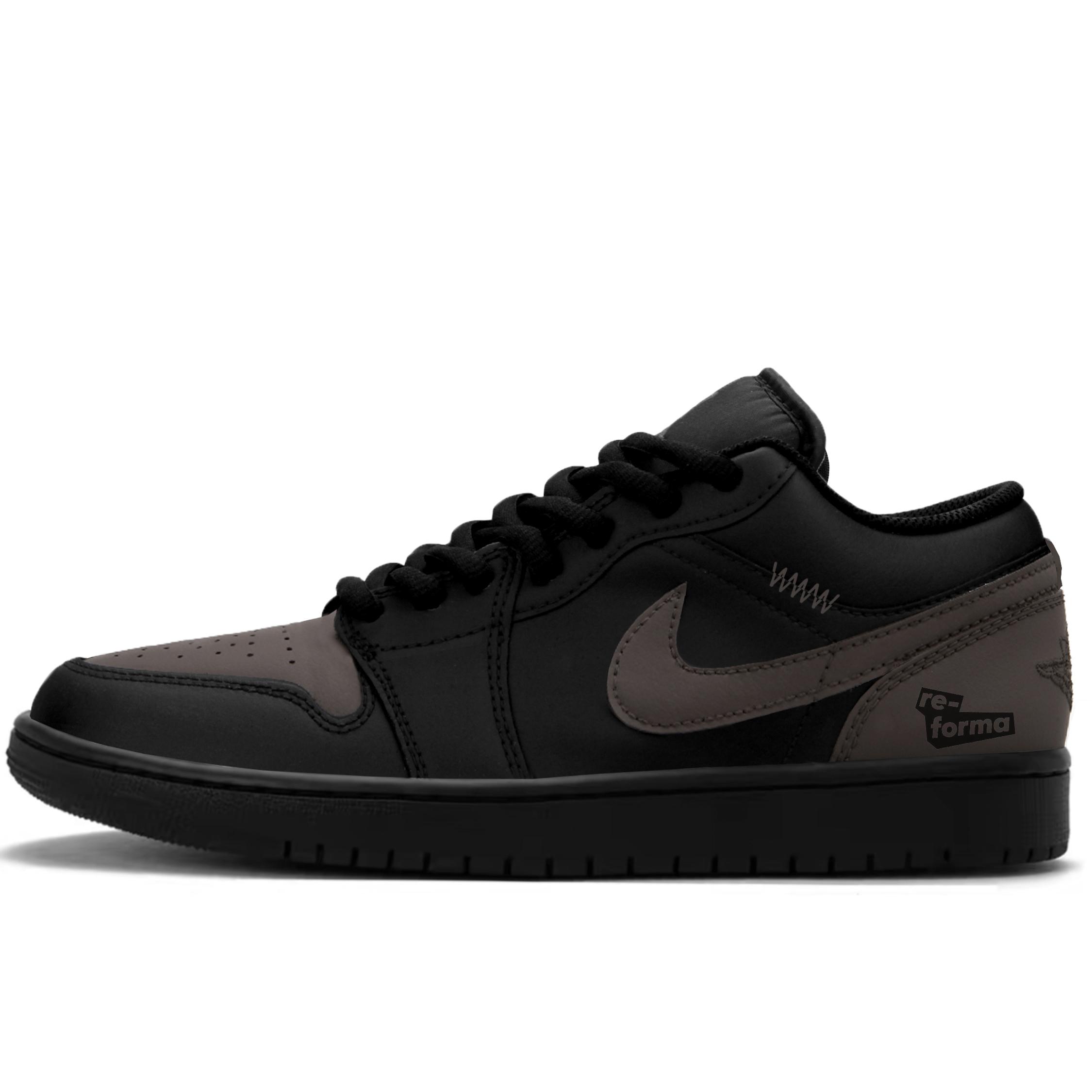 

Jordan Air Jordan 1 Амортизуючі Низькі Винтажні Баскетбольні Кросівки Чоловічі Чорно-Коричневі 553558-165(Команда349-) 44