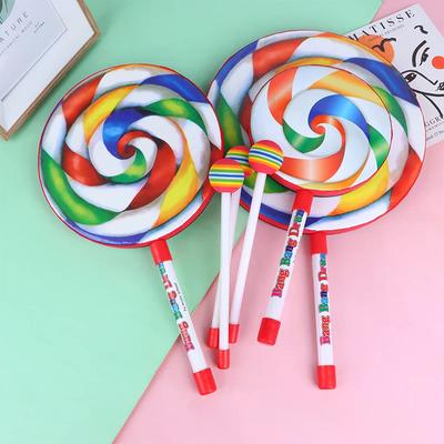 6Inch 8Inch 10Inch Lollipop Hand Drum Percussion Instruments Colorful Dance Props Infant Musical Toys Teaching Aids