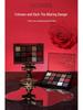 UCANBE Red Robe 15-Color Eyeshadow Palette: Shimmer & Matte Shades for Advanced Play, Black & Red Party Makeup.