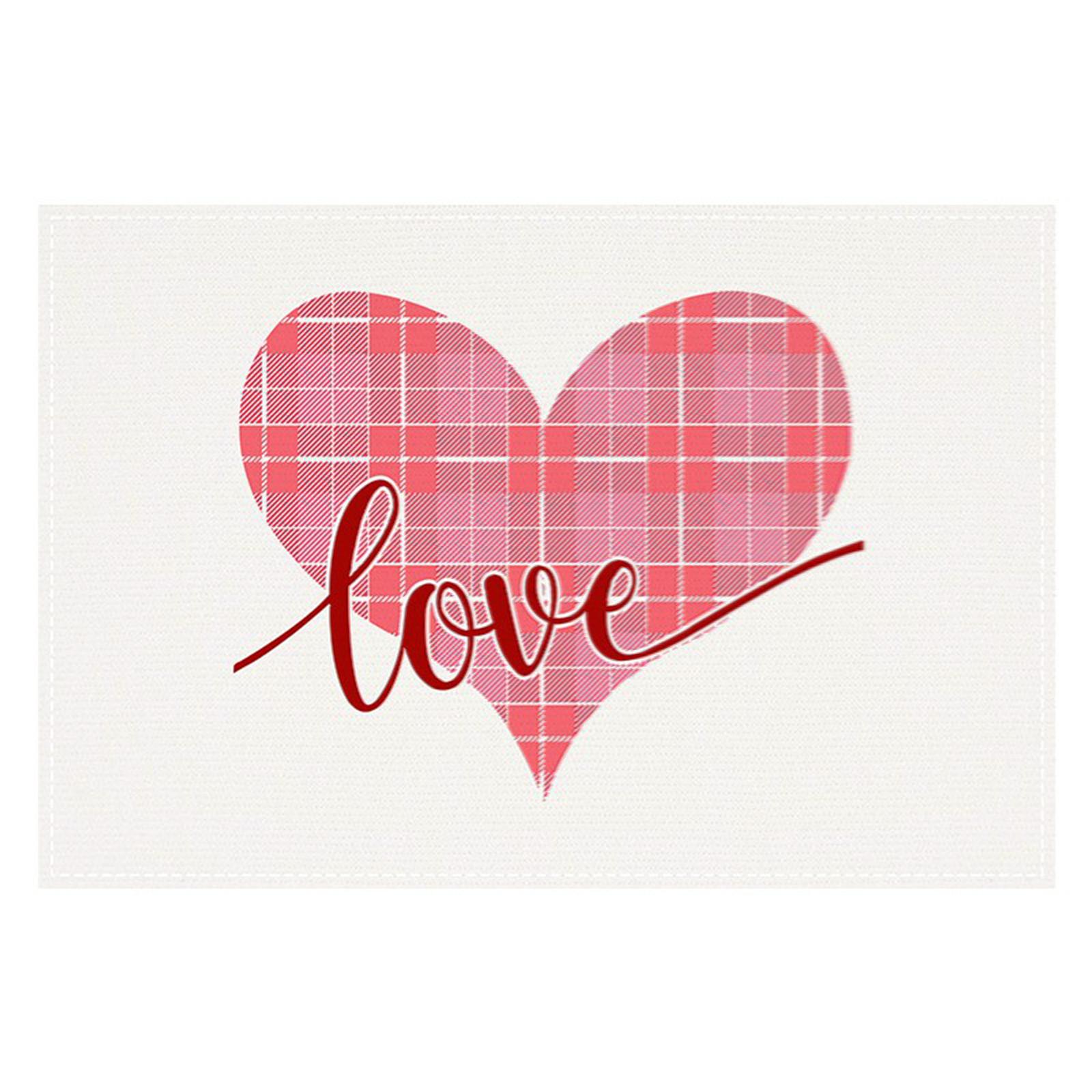 

Коврик для еды ко Дню святого Валентина, льняной коврик для стола с принтом автомобиля, праздничный изоляционный коврик для вечеринки 1 шт. One Size