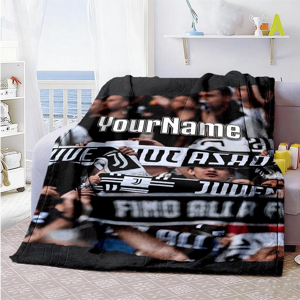 Juventus Customize Your Name Blanket Cozy Customizable Blanket Soft Warm Cozy for Nap Picnics Bed Seaside Four Seasons Universal
