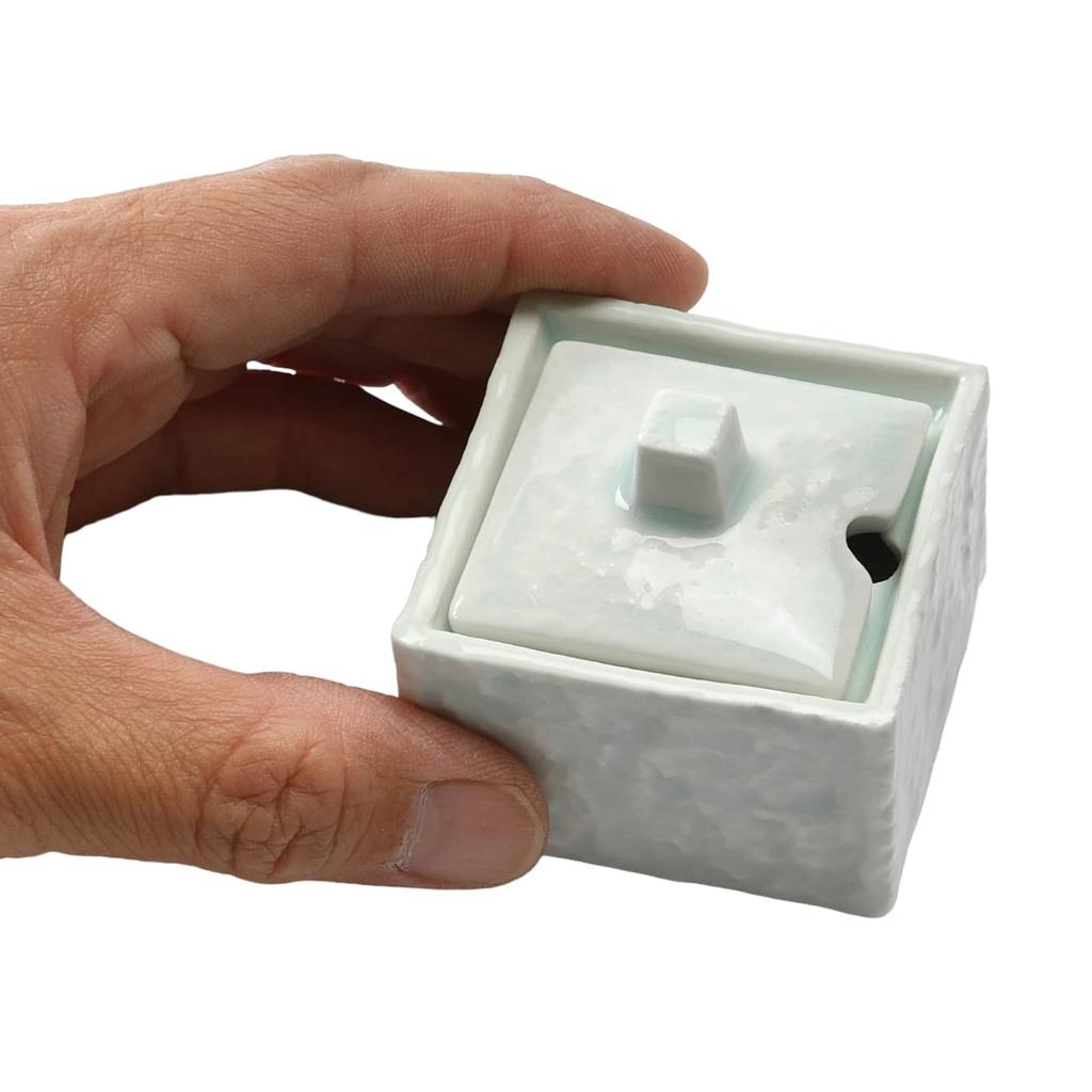 Blue and white porcelain square mustard container Condiment container dining [53×53×50mm] (for tables)