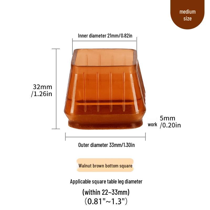 Silicone Chair Leg Covers with Felt Pads - Furniture Protection and Noise Reduction