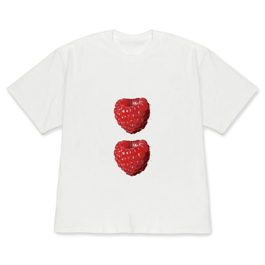 Kawaii Fruit Print ShortSleeve Tshirt Cute Double Red Berry Casual White Top Aesthetic Minimalist Crew Neck Tee for Women Unisex