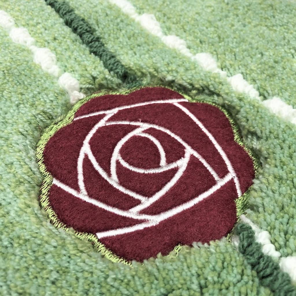 Senko Charmon Toilet Lid Rose Modern 38887 Cover, Adhesive, Multi-Type, Green, Embroidery, Design,