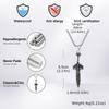 Fashion Retro Nordic Celtic Knots Rune Sword Pendant Stainless Steel Necklace for Men, Vintage Punk Jewelry Gift