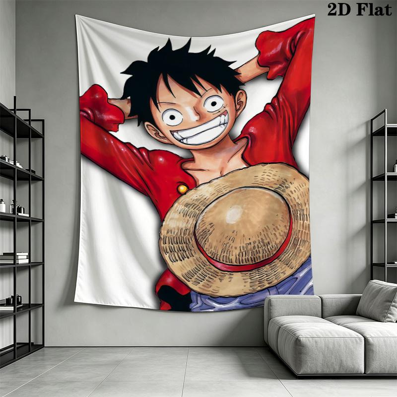 Monkey D Luffy Wandteppich Ästhetischer Wandbehang Bedruckte Stoffdecke Dekorative Wandteppiche für Schlafzimmer Wohnzimmer Heimdekoration