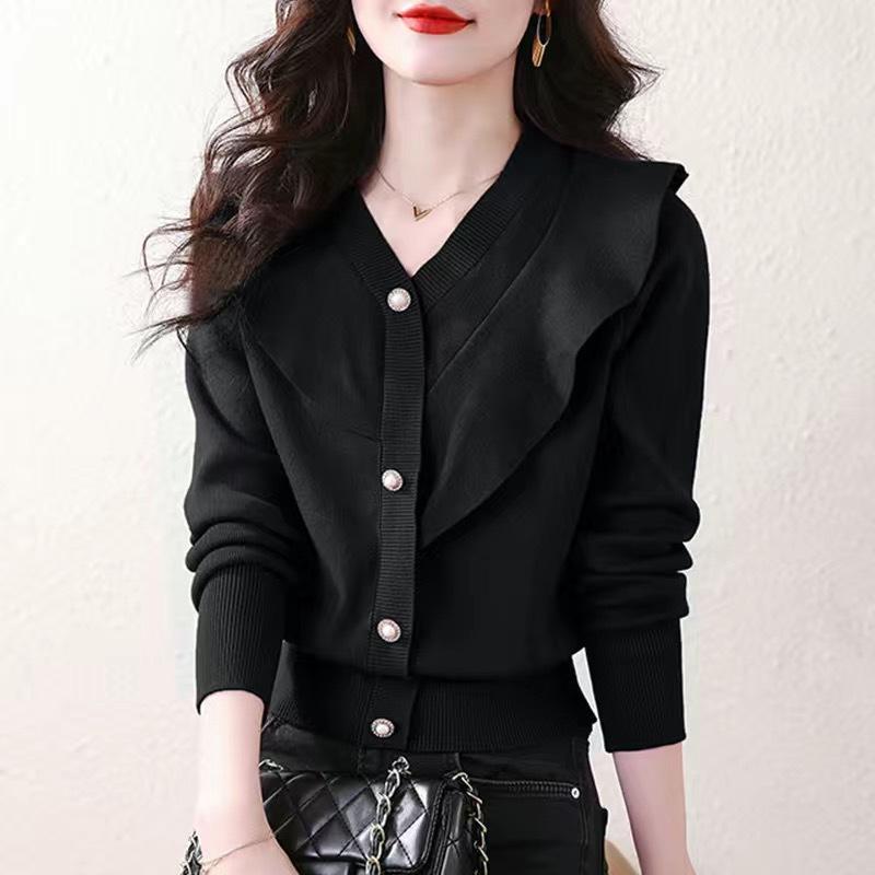 

Autumn new red sweater spring and autumn retro natal clothes long sleeve bottoming knitted sweater one size fits all чёрный