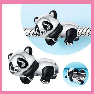 Copper Black Charm Cute Panda Bat Beads Suitable For Diy Birthday Party Gift Jewelry Bracelet Accessories