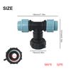 S60X6 Garden Coarse Thread IBC Tank Adapter Connector For 20/25/32mm PE Fittings Three-way Outlet Straight-through Valve