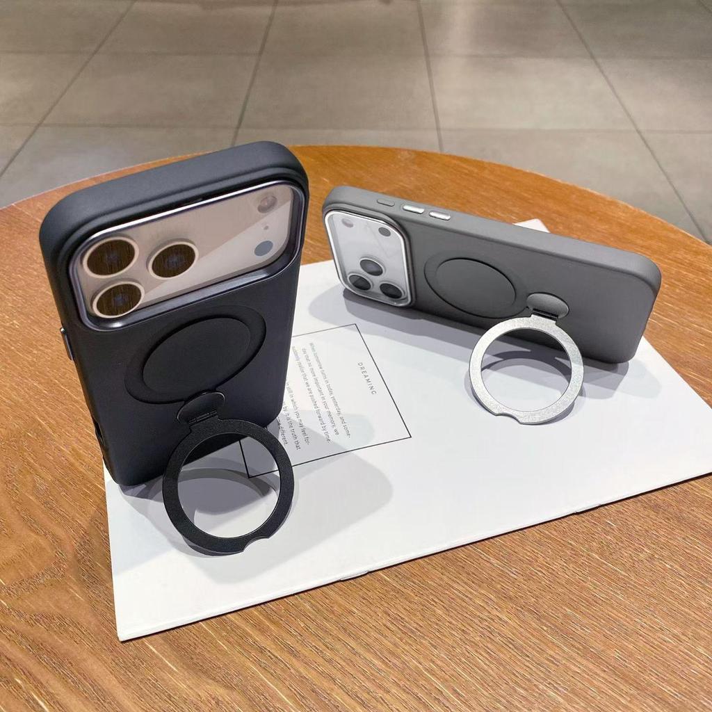 Magnetic Liquid Silicone Stand Case for iPhone 17 Pro Max & Samsung S25U - Drop-Proof Protection