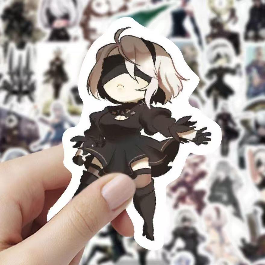 NieR:Automata Colorful Stickers, 60 Pieces (not Repeated), Waterproof and Sunscreen.