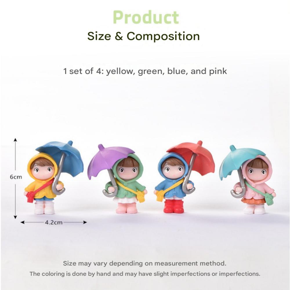Lovely Sweet Umbrella Girl Figure Set of 4 All