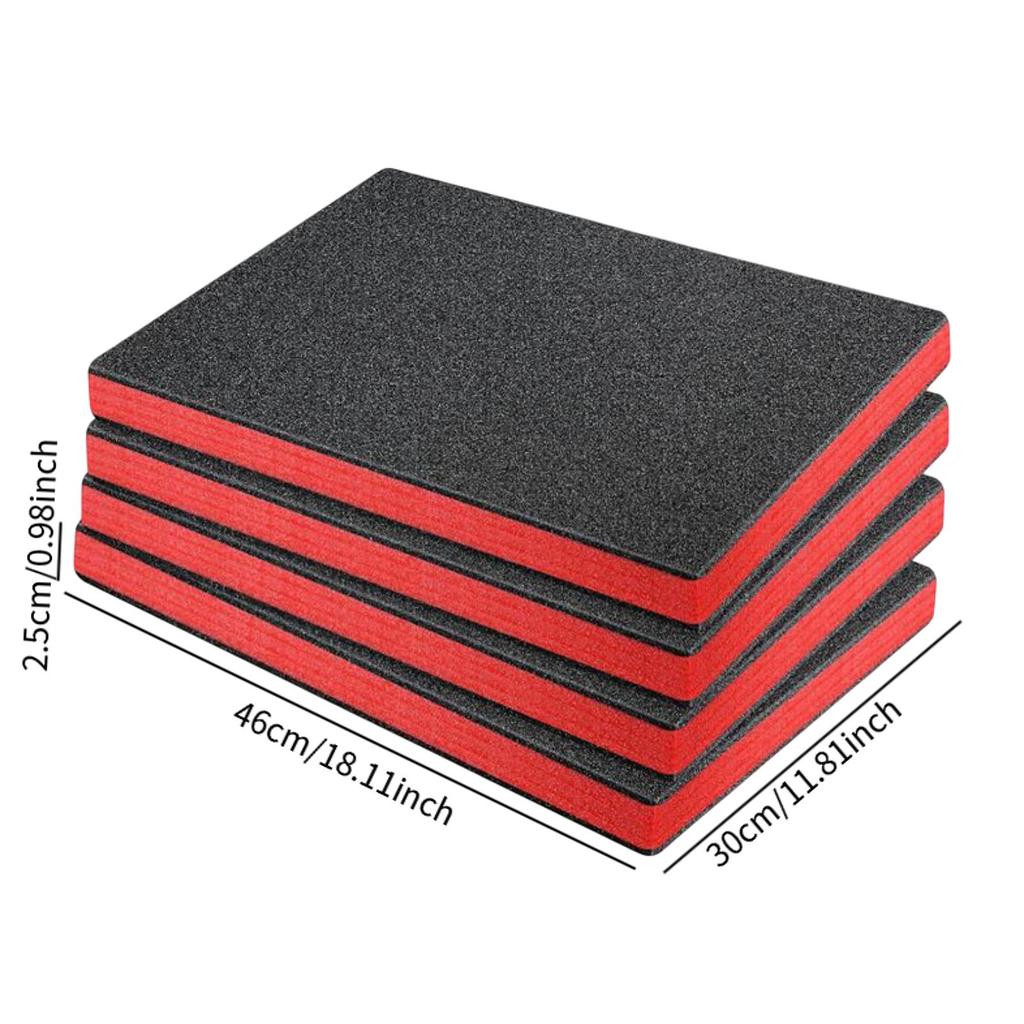4PCS Tool Box Foam Inserts for Cases Tool Box Liner Storage Tabletop Miniatures Tool Box Camera Case Foam Case Insert Sheet