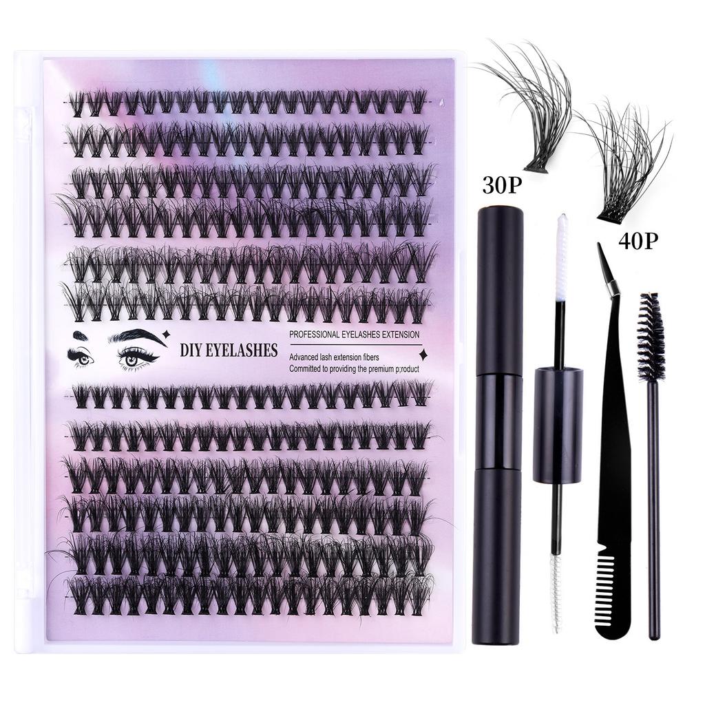 Diy Segmented Fried Hair Single Cluster False Eyelashes 12 Rows Large Capacity Daily Makeup