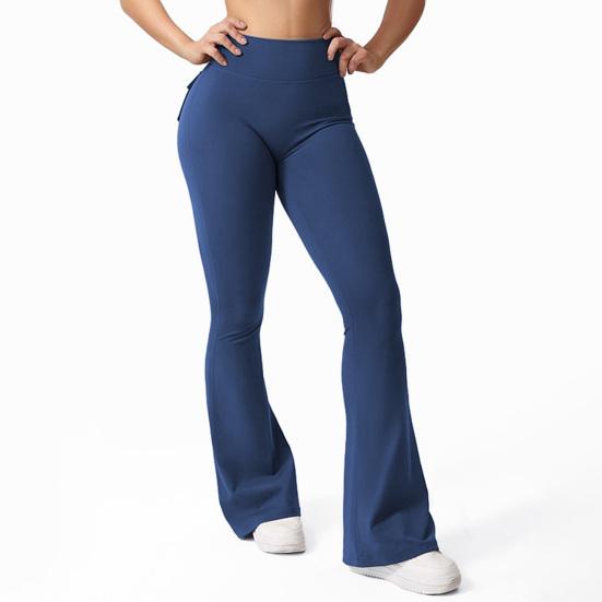 Dámské zvonové kalhoty Slim Fit Elastický pas Strečové jógové kalhoty Jednobarevné Úzké rozšířené kalhoty do tělocvičny, tanečního studia, pouliční nošení