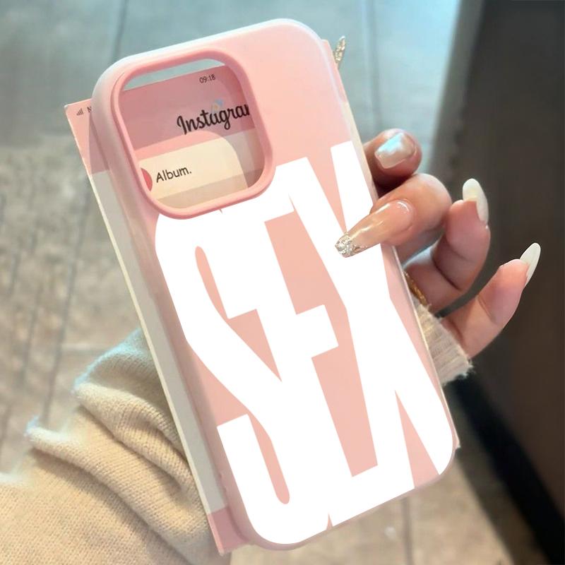 Funda de Teléfono Elegante con Estampado de Letra Inglesa Sexo Para iPhone 17 Pro 16 15 14 13 12 11 Pro Max XS XR X 7 8 Plus Funda Protectora Antigolpes 2 en 1