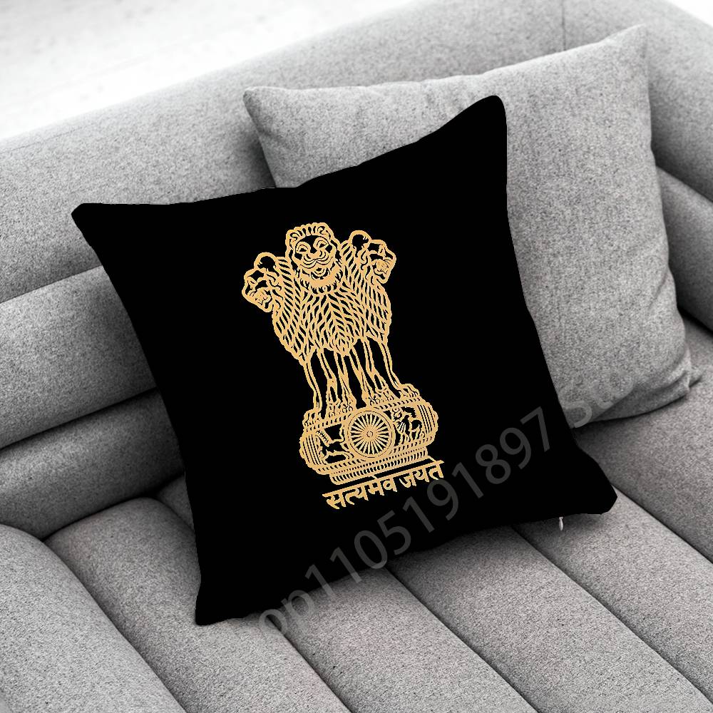India Indian National Emble Flag Map Throw Pillow Case For 50cm 30cm 55cm 45cm 40cm Square Bed Pillowcase Cover