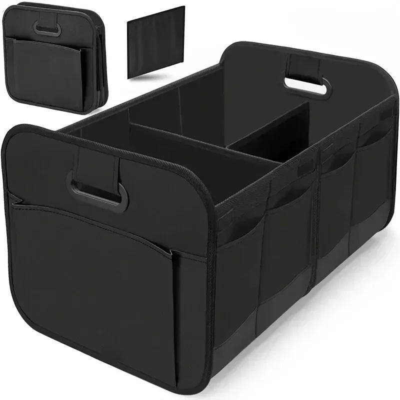 New Collapsible 600D Oxford Car Trunk Organizer with Reinforced Handles & Multi-Compartments. Fits All Cars, SUVs, Vans.